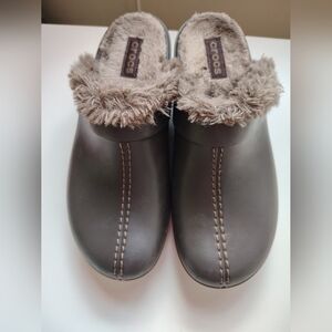 CROCS Dark Brown Clogs with Plush Lining